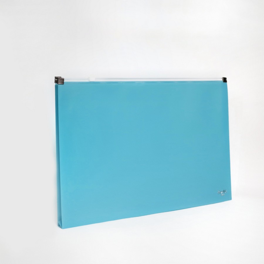 BANTEX Trendy Zipper Envelope / Map Zipper (12pcs) - Sky Blue - utama